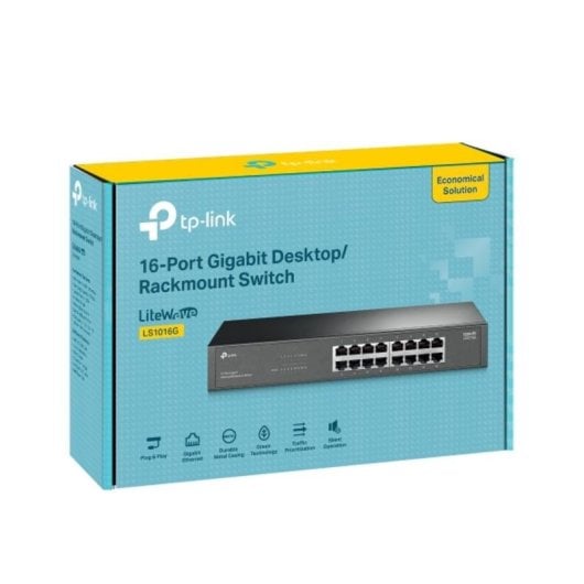 Switch TP-Link LS1016G 16 portas Gigabit Ethernet, unmanaged, montagem em rack