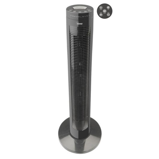 Ventilador torre Bimar VC78 negro con temporizador, 3 velocidades y mando