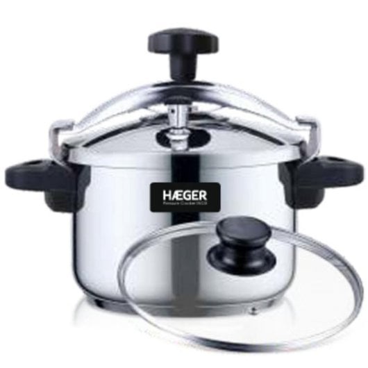 Olla a presión Haeger PC-8SS.020A 8 L acero inoxidable válvula triple