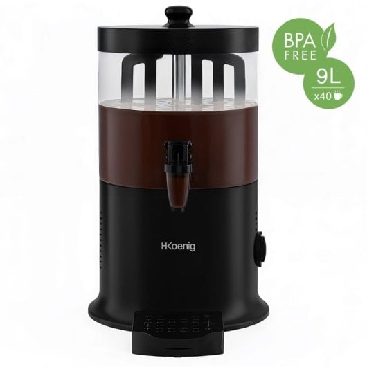 Dispensador de chocolate quente, 6 L, 1200 W, preto