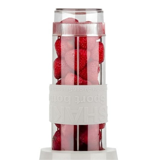 Sweiss Moov8 Mini-Standmixer, Smoothie-Maker, 2 x 570-ml-Flaschen mit Reisedeckeln, 4 Edelstahlklingen, 300 W, Beige