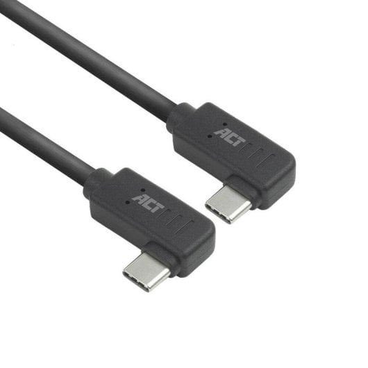 Cavo USB-C ACT connettori angolati 2 m 10 Gbps 60 W nero