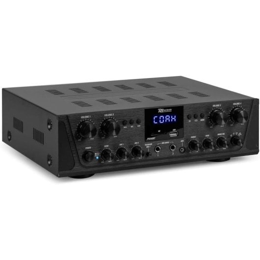 Amplificatore Audio Power Dynamics PV240BT 240W RMS Bluetooth/USB/FM Multizona Controllo Bass Alti