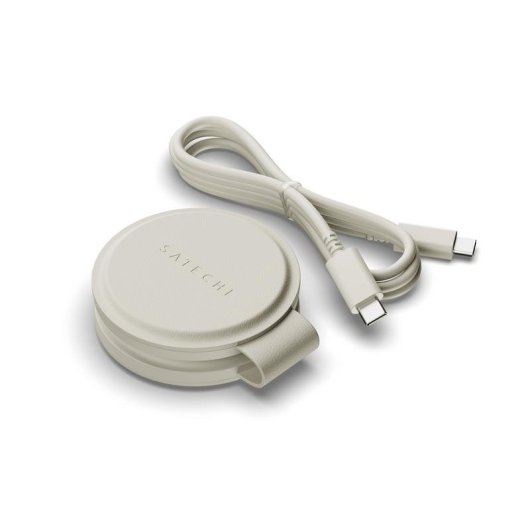 Cargador Satechi OntheGo 2 en 1 MagSafe inalámbrico USB blanco carga rápida