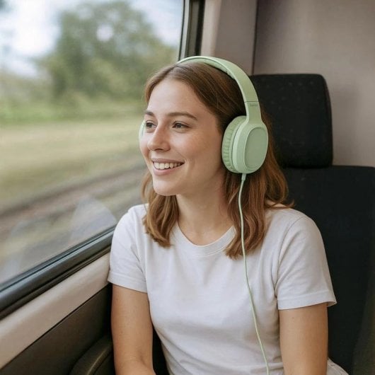 Auriculares Hama Fun C con cable USB-C para llamadas y música, control en línea, verde