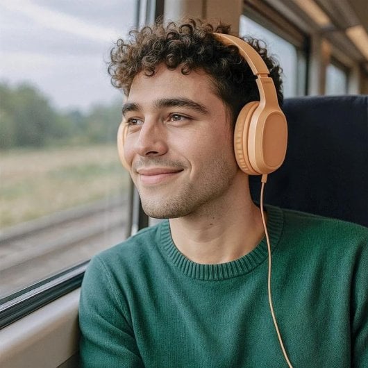 Auriculares Hama Fun C con cable USB-C para llamadas y música naranja