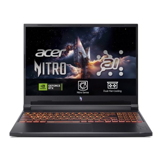 Portátil Acer Nitro V 16 16" AMD Ryzen 7 260 32GB 2TB SSD RTX 5070 Sin Sistema Operativo