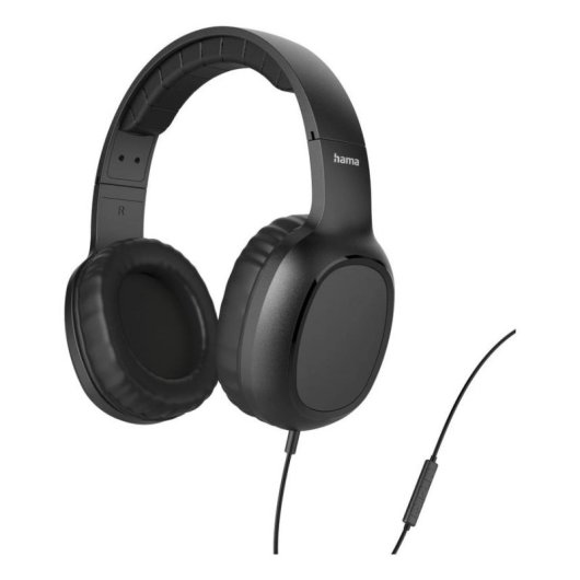 Auriculares HAMA 221784 com fio Jack 3,5 mm Chamadas/Música Preto