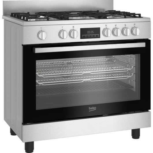 Cocina independiente Beko BGM11226EX acero inoxidable 5 fuegos gas horno eléctrico 111 L