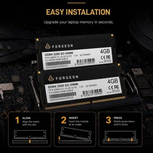 Forgeon Cyclone PLUS V2 DDR4 3200 MHz 8GB 2x4GB CL22 Negra