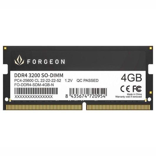 Memória RAM Forgeon Cyclone PLUS 4GB 1x4GB DDR4 3200MHz CL22 Preto SO-DIMM