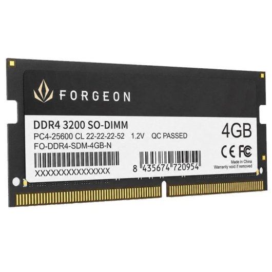 Memória RAM Forgeon Cyclone PLUS 4GB 1x4GB DDR4 3200MHz CL22 Preto SO-DIMM