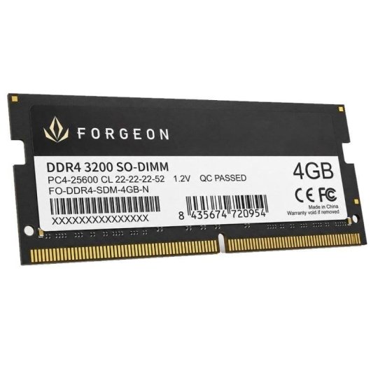 Memória RAM Forgeon Cyclone PLUS 4GB 1x4GB DDR4 3200MHz CL22 Preto SO-DIMM