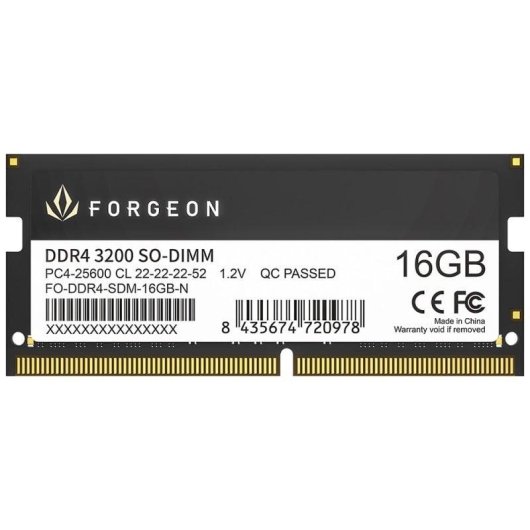 Mémoire RAM Forgeon Cyclone PLUS 16Go 1x16Go DDR4 3200MHz CL22 Noir
