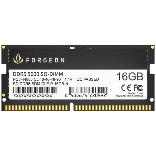 Memória RAM Forgeon Cyclone PRO 16GB 1x16GB DDR5 5600MHz CL46 Preto