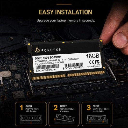 Memória RAM Forgeon Cyclone PRO 16GB 1x16GB DDR5 5600MHz CL46 Preto