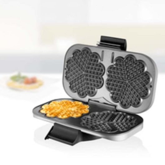Máquina de Waffles Unold 48241 com Formato de Coração Duplo e Ajuste de Termostato, 1300W, Metal