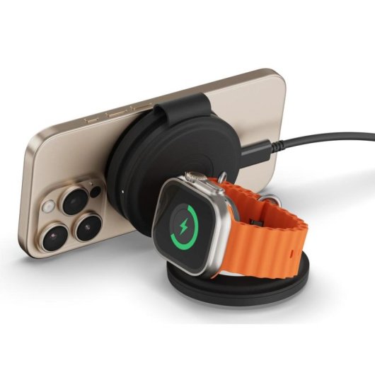 Cargador Satechi OntheGo 3 en 1 inalámbrico y carga rápida MagSafe