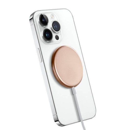 Caricatore wireless auto Crong MagSpot 15W MagSafe oro 1m alluminio