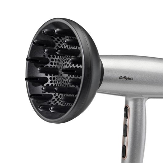 Ionen Föhn BaByliss Cosmos D580DE 2100W 3 Temperaturstufen 2 Geschwindigkeiten Diffusor Satin Steel