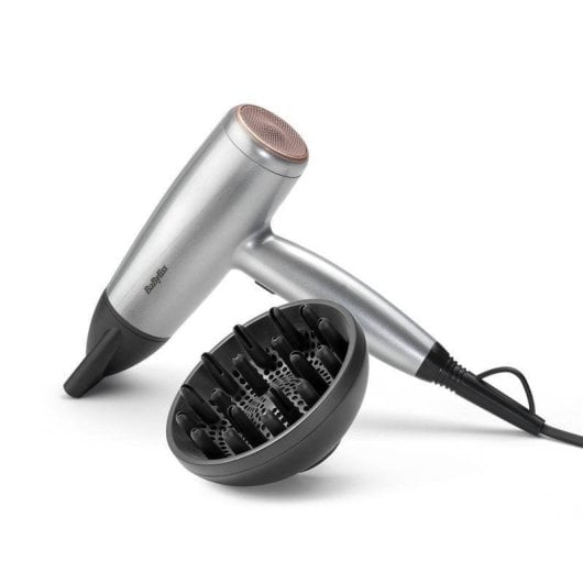 Ionen Föhn BaByliss Cosmos D580DE 2100W 3 Temperaturstufen 2 Geschwindigkeiten Diffusor Satin Steel