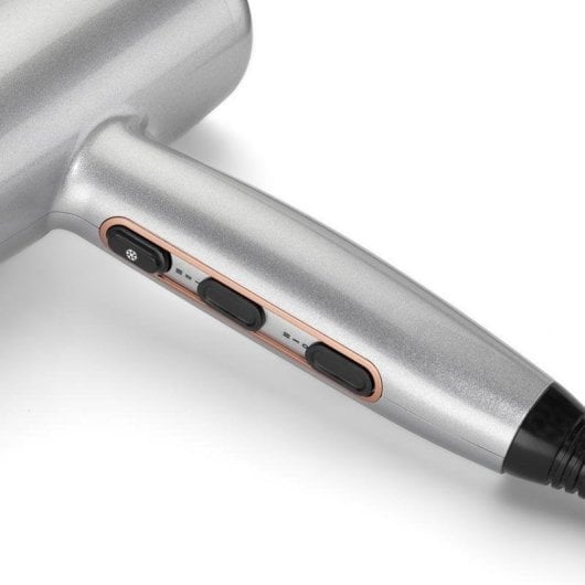 Ionen Föhn BaByliss Cosmos D580DE 2100W 3 Temperaturstufen 2 Geschwindigkeiten Diffusor Satin Steel