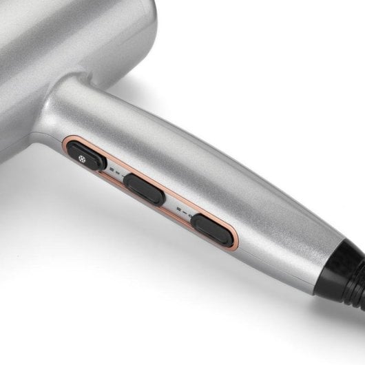 Secador de Cabelo BaByliss Cosmos D580DE Iónico 2100W com Difusor e 3 Modos Aço Satinado
