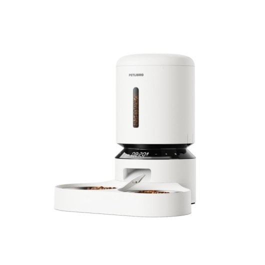 Comedero automático PETLIBRO Granary Dual Feeder 5L LED para gatos blanco