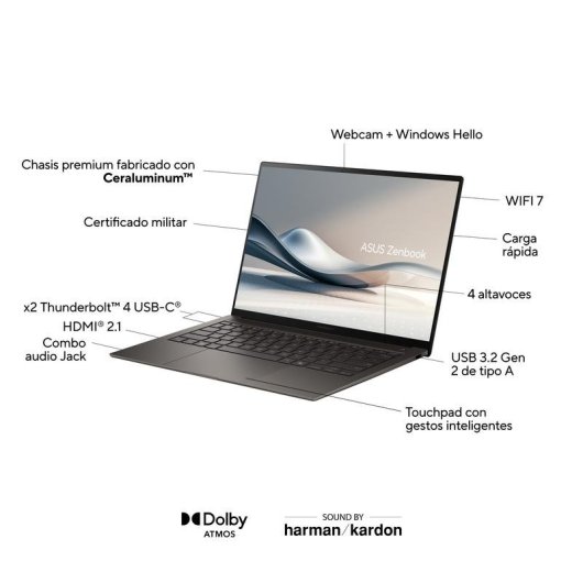 Portátil ASUS Zenbook S 14 OLED UX5406SA-PZ303W 14" Intel Core Ultra 7 258V 32GB 1TB SSD Arc Graphics 140V Windows 11 Home