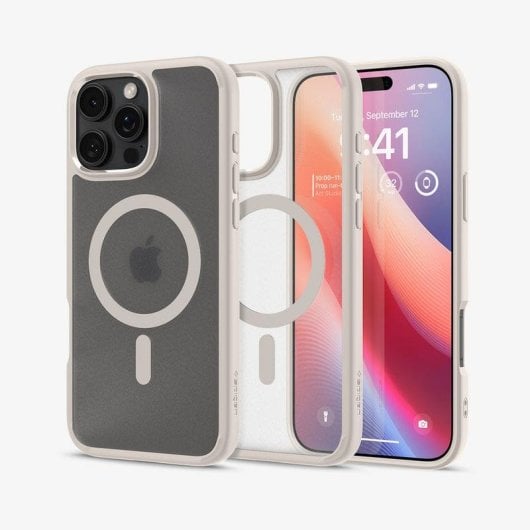 Funda para telemóvel Spigen Ultra Hybrid (MagFit) Capa PC TPU Bege Transparente MagSafe para iPhone 16 Pro