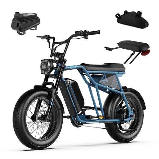 Bicicleta eléctrica Qreate Cavet Air Plus 20" 250W Fat Bike doble suspensión