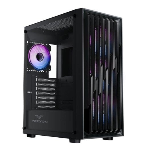 Caja PC Preyon Nest Quarry ATX/E-ATX Cristal Templado Torre Negra ARGB con Ventana