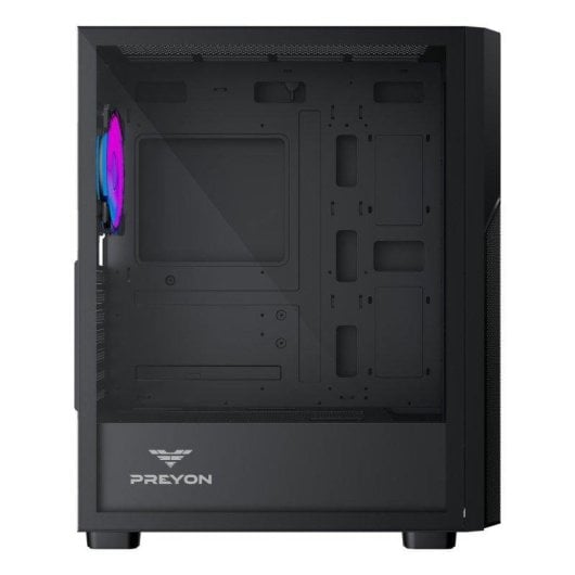 Caja PC Preyon Nest Aero ATX/E-ATX Cristal Templado Torre Negra ARGB con Ventana