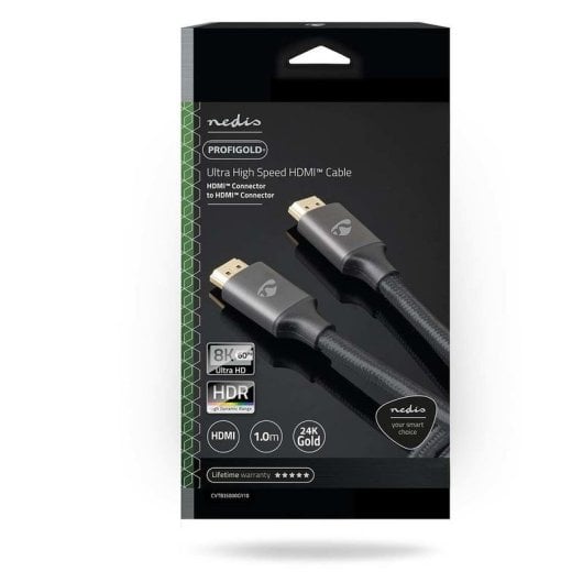 Câble HDMI Nedis CVTB35000GY50 5 m 48 Gbit/s 3D Noir Connecteurs Or