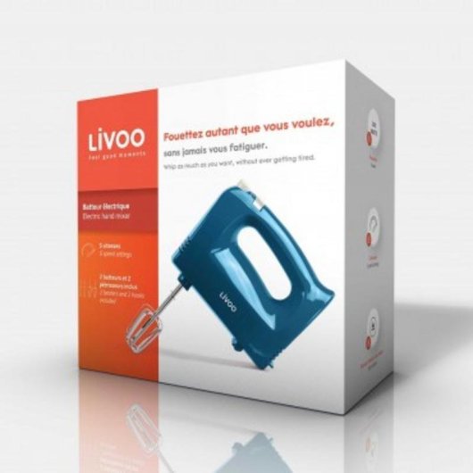 Batteur Livoo DOP162B Bleu 200 W 5 vitesses plastique compact