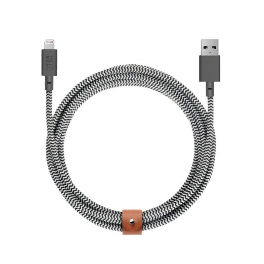 Cavo Lightning Native Union Belt Cable XL 3 m USB A Nero Bianco