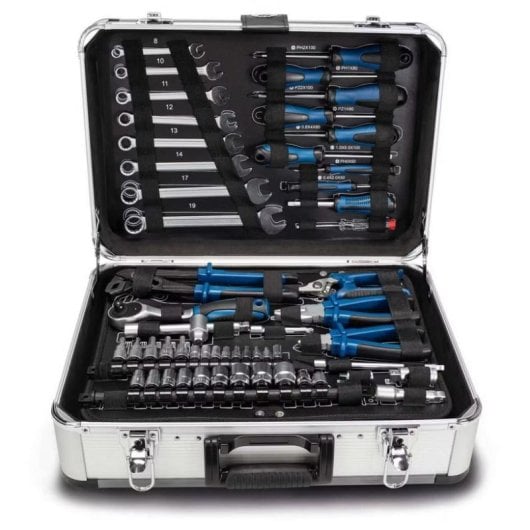 Chave manual Scheppach TB150 101 peças aço cromo-vanádio 8,5 kg