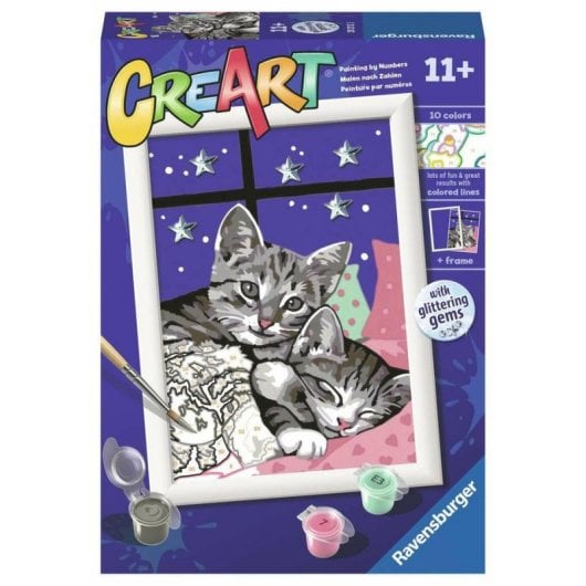 Kit de peinture par numéros Ravensburger Sleepy Kitties adulte 1 image boîte