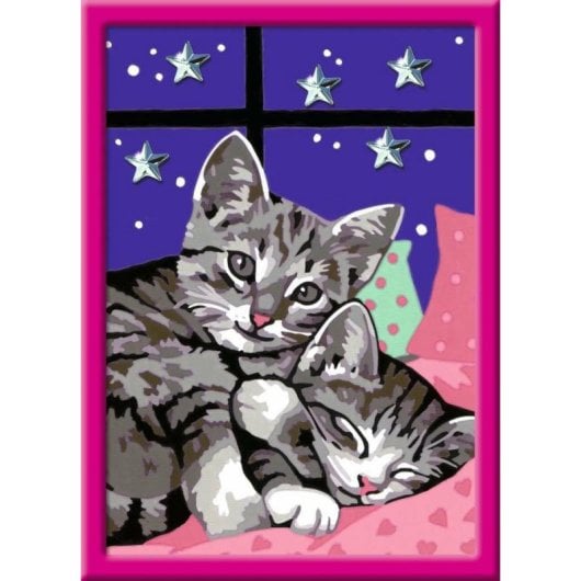 Kit de peinture par numéros Ravensburger Sleepy Kitties adulte 1 image boîte