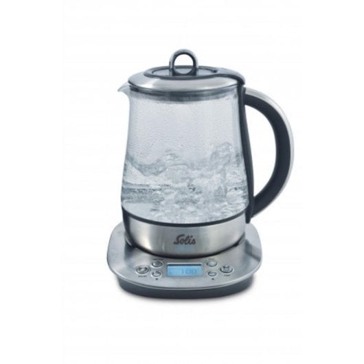 Wasserkocher Solis 5515 1,2 L 1400 W Edelstahl Glas LCD Warmhaltefunktion