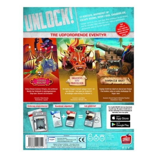 Jogo de tabuleiro Asmodee Unlock! Escape cooperativo familiar 1-6 jogadores 60min