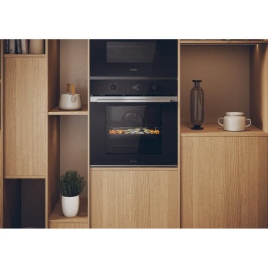 Horno eléctrico Haier I-Direct Series 2 H6 ID2P5B3YTX 78 litros Negro autolimpieza pirolítica e hidrolítica Wi-Fi
