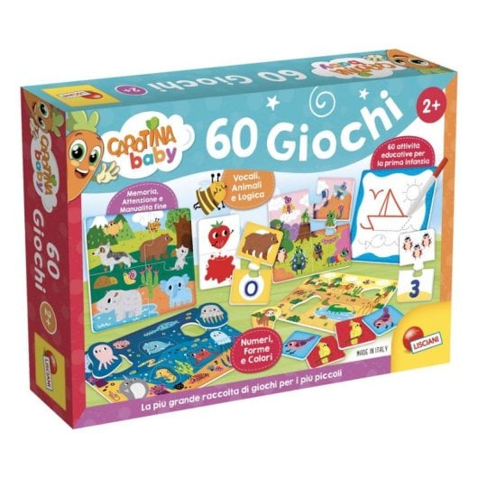 Jogo de tabuleiro Lisciani Carotina Baby educativo multijogador 4 puzzles