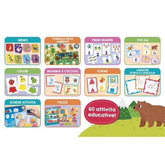 Jogo de tabuleiro Lisciani Carotina Baby educativo multijogador 4 puzzles