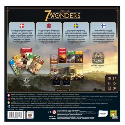 Juego de mesa Asmodee 7 Wonders Nordic V2 estrategia multilingüe ampliable