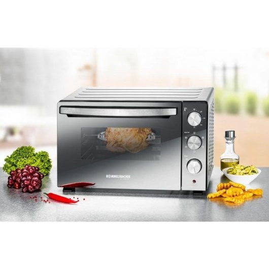 Horno électrique Rommelsbacher BGS 1500 30 L Noir Argent avec rôtissoire et convection