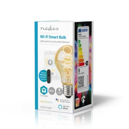 Lámpara LED Nedis SmartLife E27 4,9W regulable WiFi blanco cálido y frío