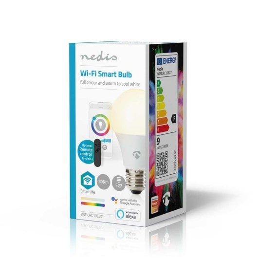 Lámpara LED Nedis WIFILRC10E27 Wi-Fi RGB E27 9 W 806 lm SmartLife