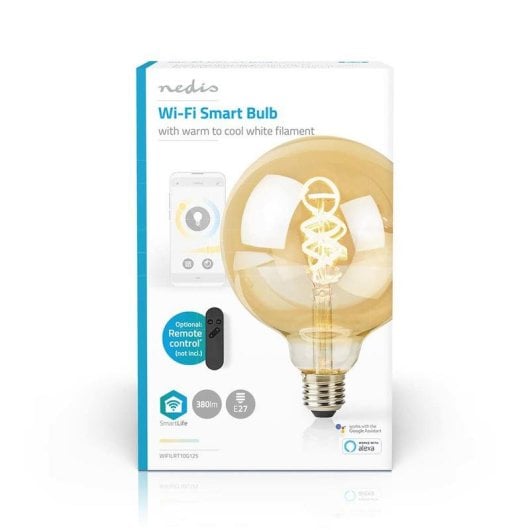 Lámpara LED Nedis SmartLife E27 4,9W regulable WiFi filamento blanco cálido y frío