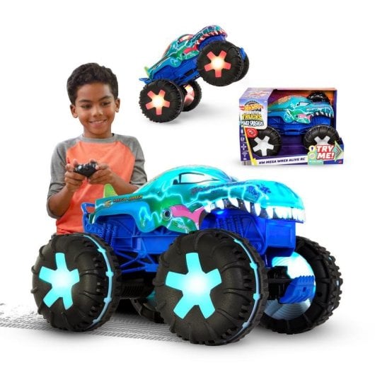 Monster truck Hot Wheels JBD90 1:15 bateria integrada sonoro plástico